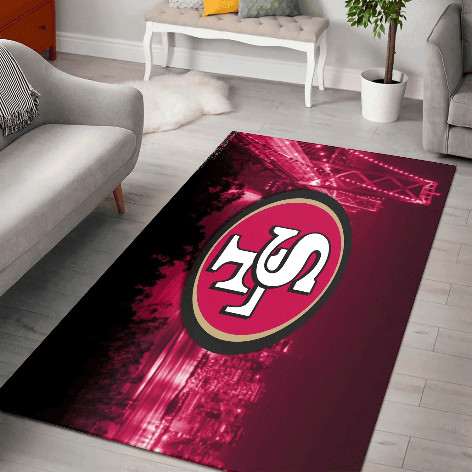 San Francisco 49ers City 3D Full Print Rectangle Area Rug – Full Print Carpet For Living Room & Bedroom Home Decor