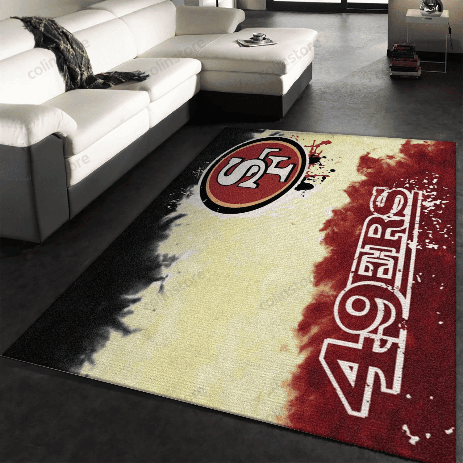 San Francisco 49ers Fade Rug Team Rectangle Area Rug – Full Print Carpet For Living Room & Bedroom Home Decor