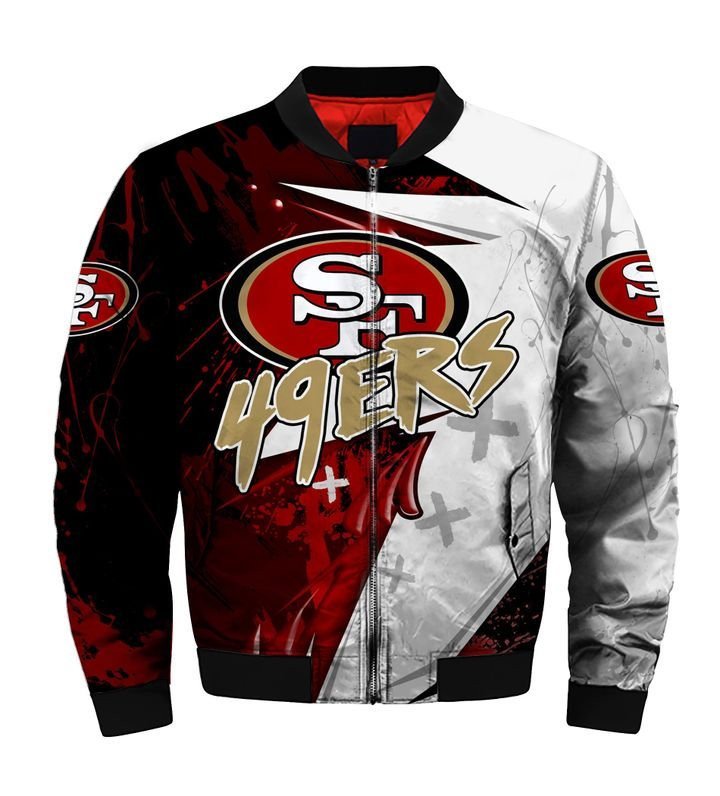 San Francisco 49ERS Gen Red White Bomber Jacket | NFL Team Jacket for Men & Women | Football Fan Gift