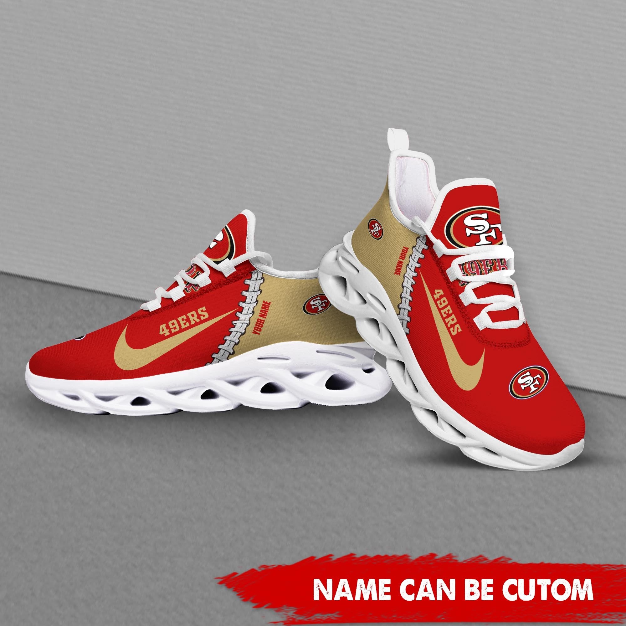 San Francisco 49ers Max Soul Shoes Sneakers for Men And Women – NFL Football Fan Shoes, Team Sneakers - Image 4