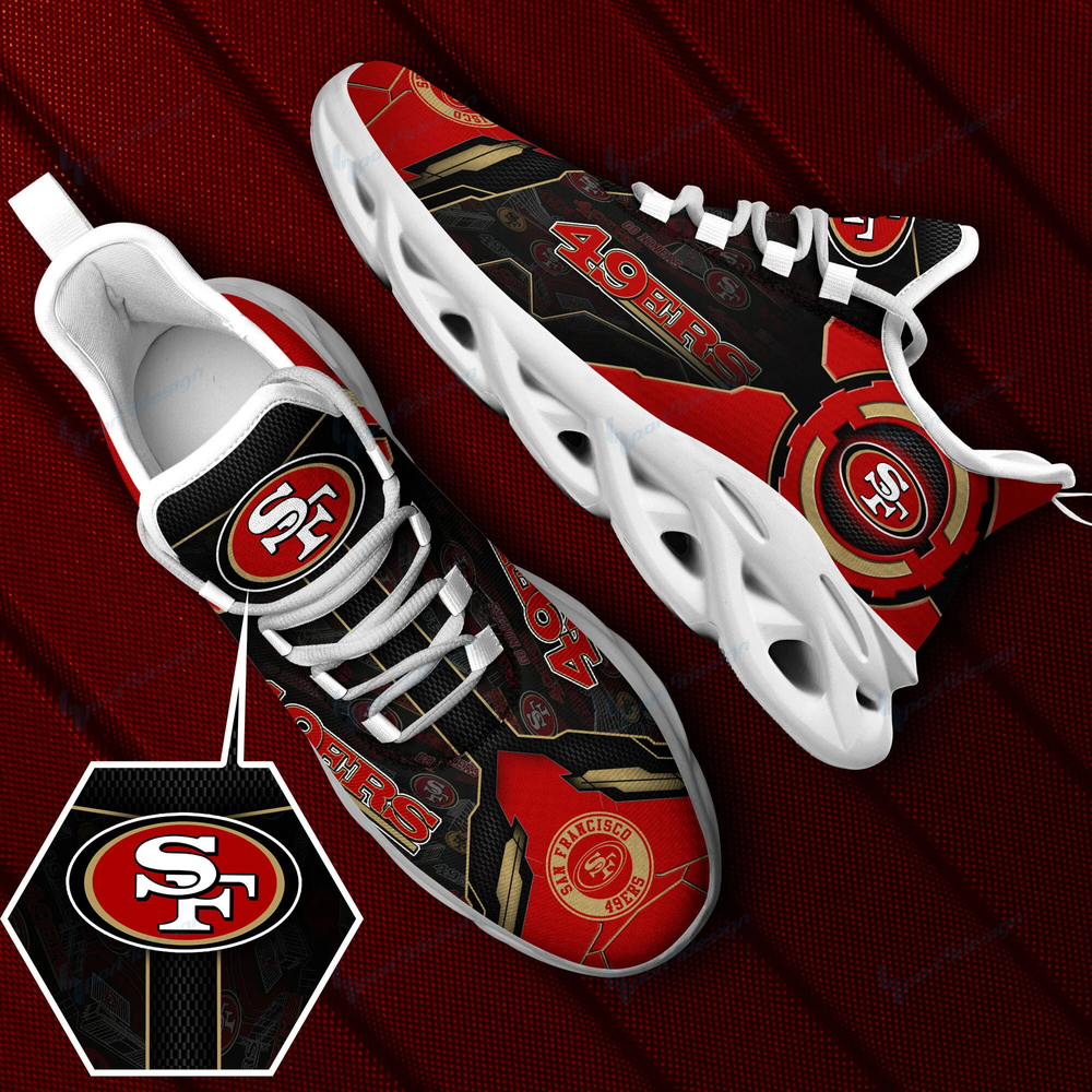 San Francisco 49ers Max Soul Shoes Sneakers for Men And Women – NFL Football Fan Shoes, Team Sneakers