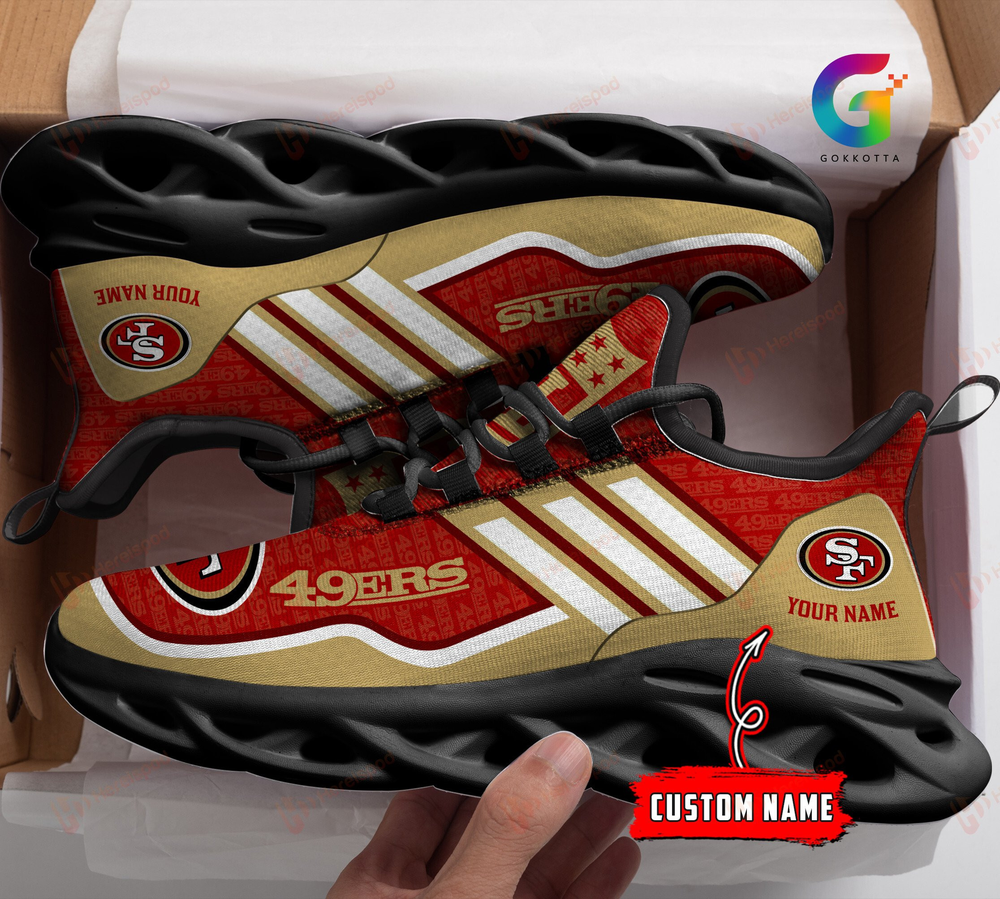 San Francisco 49ers Max Soul Shoes Sneakers for Men And Women – NFL Football Fan Shoes, Team Sneakers