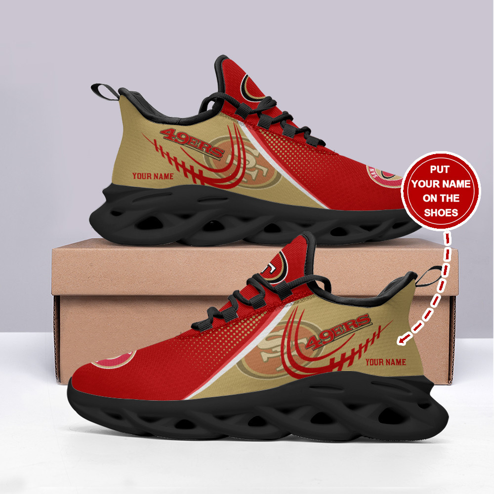 San Francisco 49ers Max Soul Shoes Sneakers for Men And Women – NFL Football Fan Shoes, Team Sneakers