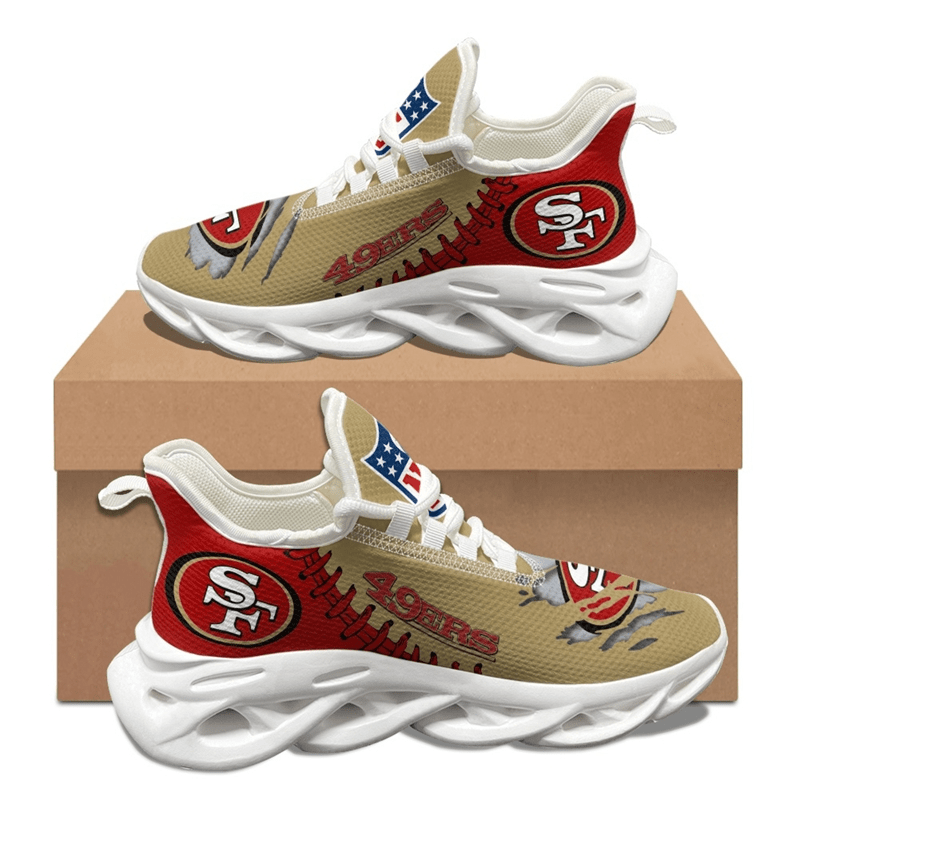 San Francisco 49ers Max Soul Shoes Sneakers for Men And Women – NFL Football Fan Shoes, Team Sneakers