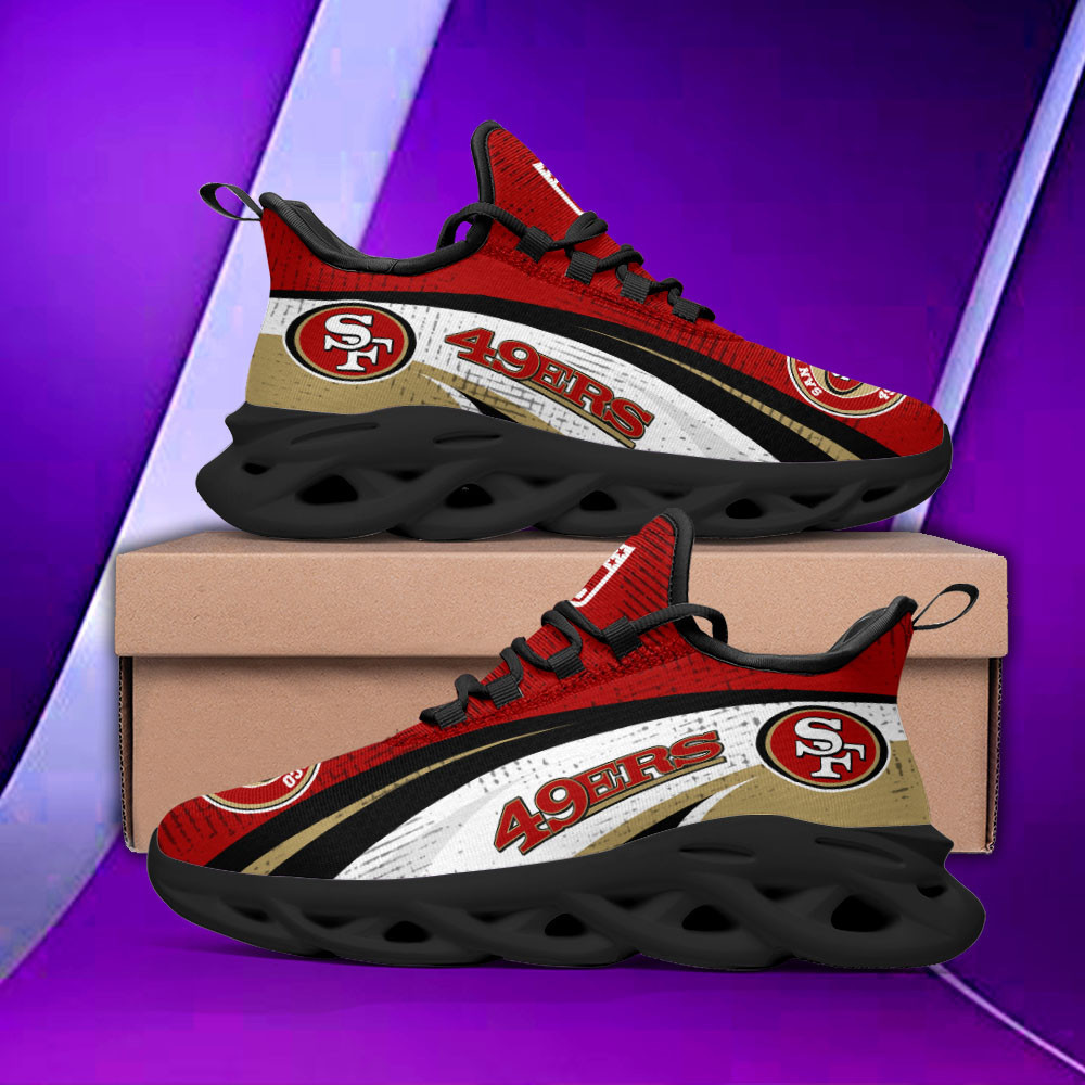 San Francisco 49ers Max Soul Shoes Sneakers for Men And Women – NFL Football Fan Shoes, Team Sneakers