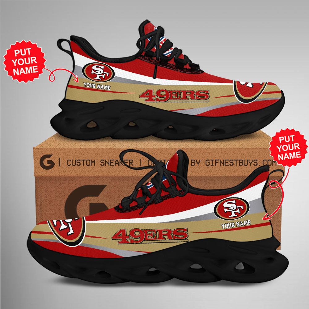 San Francisco 49ers Max Soul Shoes Sneakers for Men And Women – NFL Football Fan Shoes, Team Sneakers