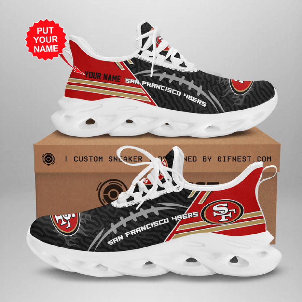 San Francisco 49ers Max Soul Shoes Sneakers for Men And Women – NFL Football Fan Shoes, Team Sneakers