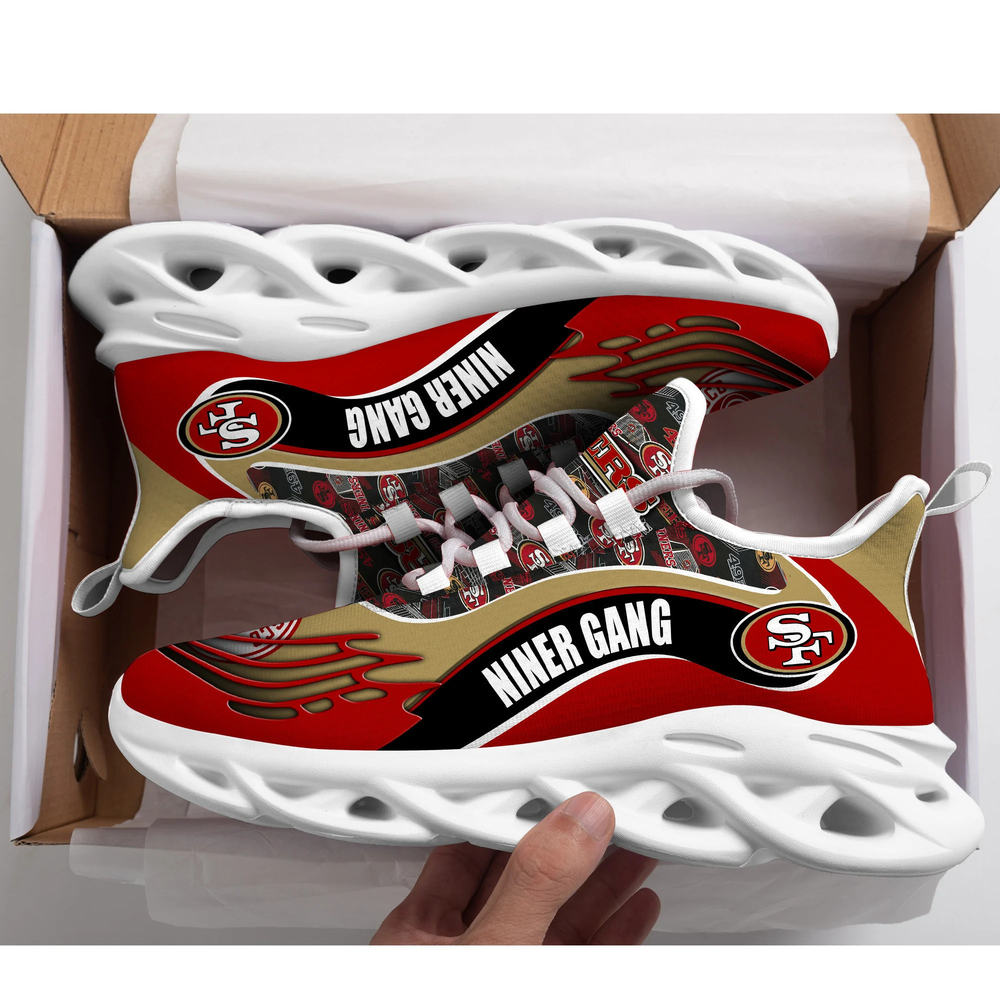 San Francisco 49ers Max Soul ShoesSneakers for Men And Women – NFL Football Fan Shoes, Team Sneakers