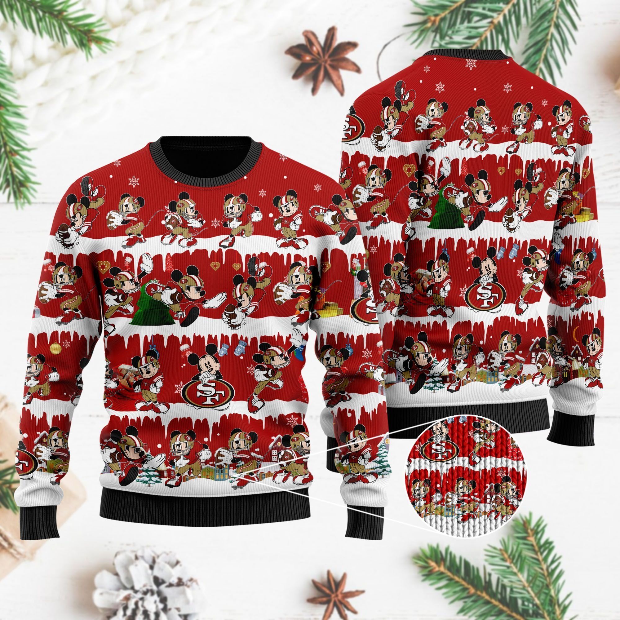 San Francisco 49ers Mickey NFL American Football Ugly Christmas Sweater