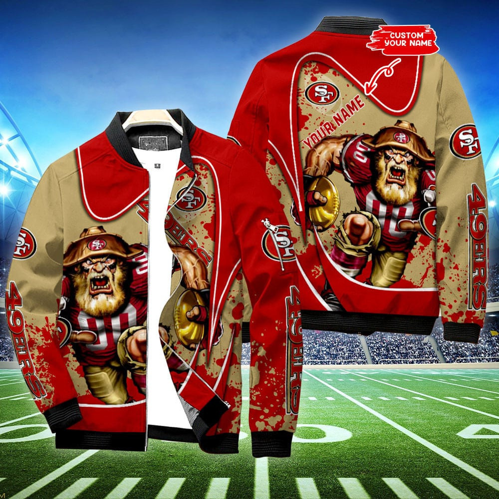 San Francisco 49ERS Personalized Bomber Jacket | NFL Team Jacket for Men & Women | Football Fan Gift