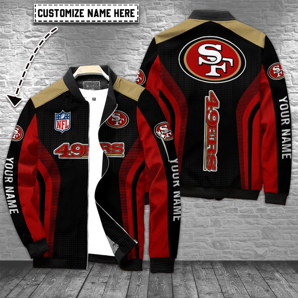 San Francisco 49ERS Personalized Bomber Jacket | NFL Team Jacket for Men & Women | Football Fan Gift