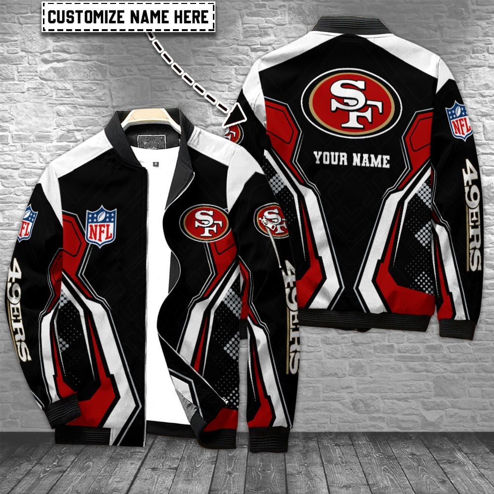 San Francisco 49ERS Personalized Bomber Jacket | NFL Team Jacket for Men & Women | Football Fan Gift