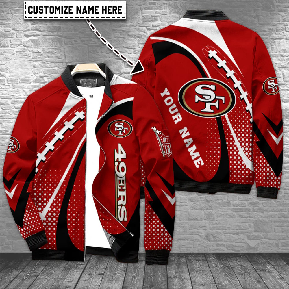 San Francisco 49ERS Personalized Bomber Jacket | NFL Team Jacket for Men & Women | Football Fan Gift