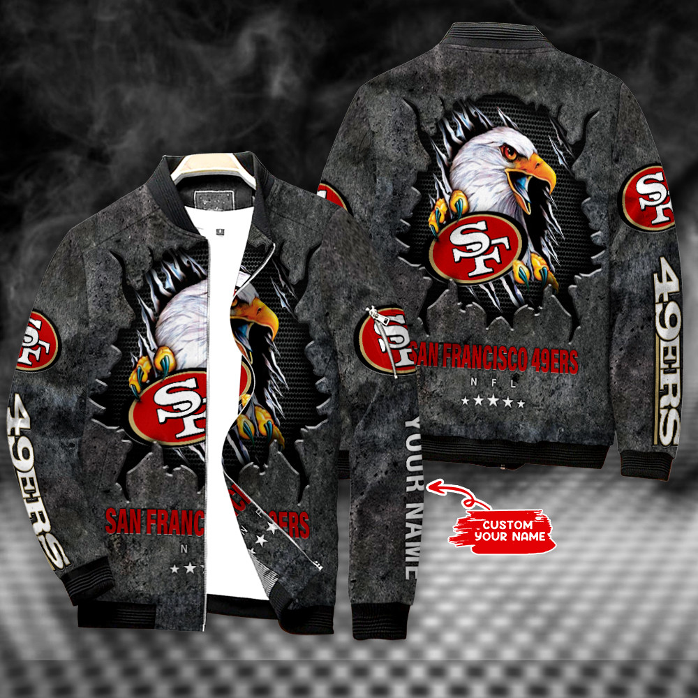 San Francisco 49ERS Personalized Bomber Jacket | NFL Team Jacket for Men & Women | Football Fan Gift