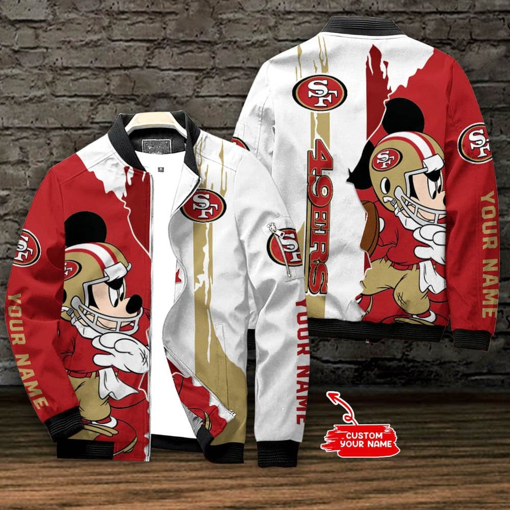San Francisco 49ERS Personalized Bomber Jacket | NFL Team Jacket for Men & Women | Football Fan Gift