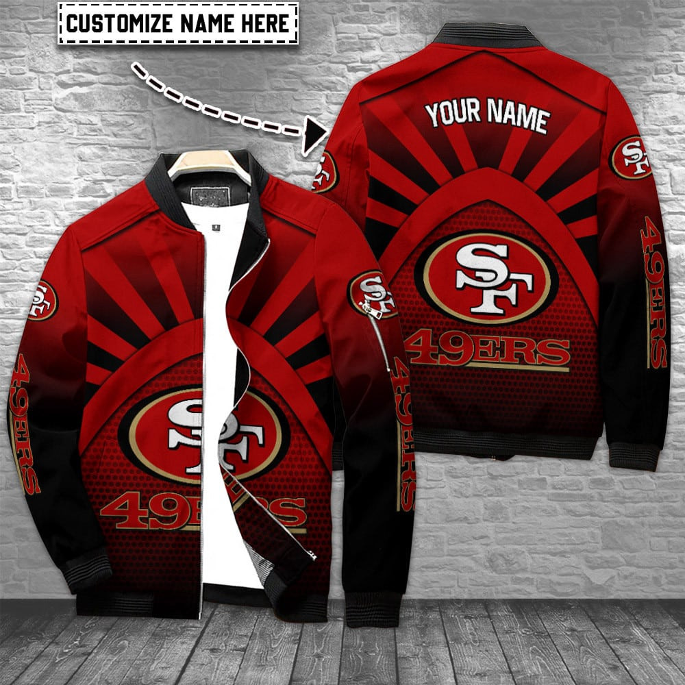 San Francisco 49ERS Personalized Bomber Jacket | NFL Team Jacket for Men & Women | Football Fan Gift