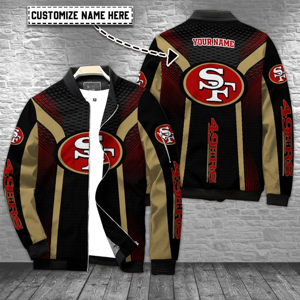 San Francisco 49ERS Personalized Bomber Jacket | NFL Team Jacket for Men & Women | Football Fan Gift