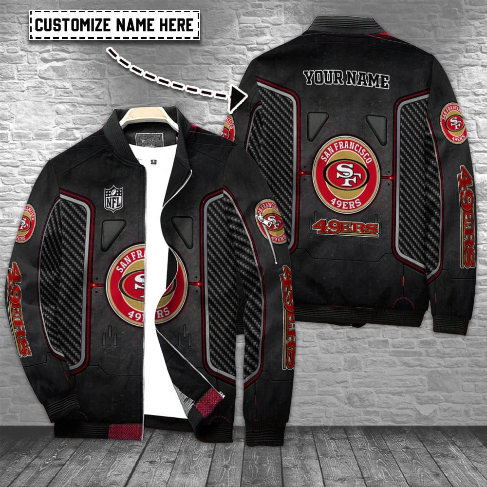 San Francisco 49ERS Personalized Bomber Jacket | NFL Team Jacket for Men & Women | Football Fan Gift