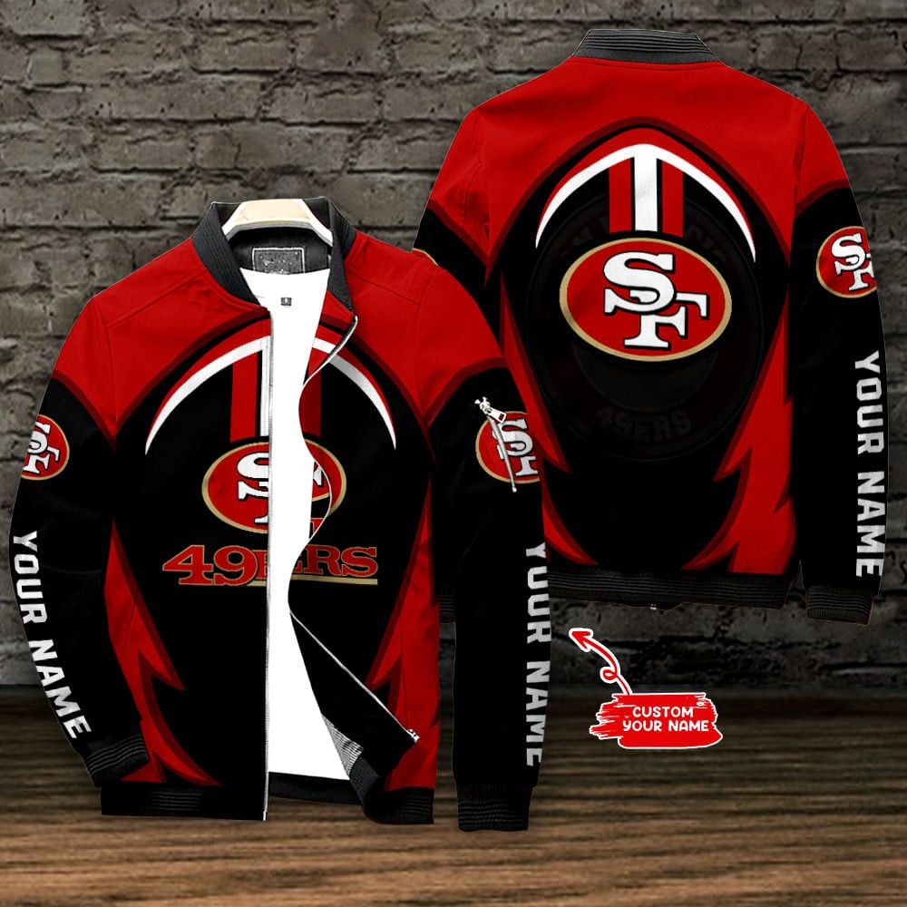 San Francisco 49ERS Personalized Bomber Jacket | NFL Team Jacket for Men & Women | Football Fan Gift