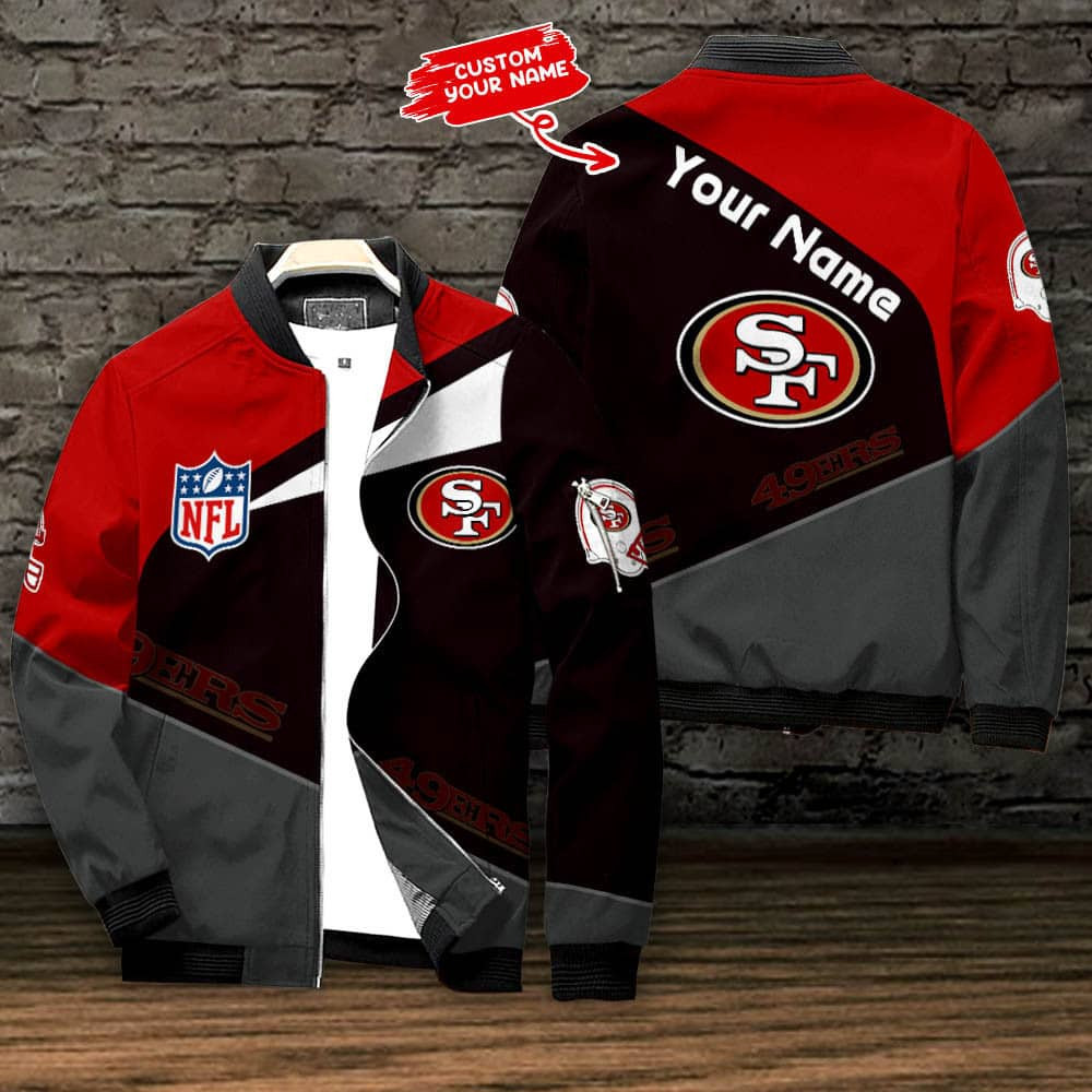San Francisco 49ERS Personalized Bomber Jacket | NFL Team Jacket for Men & Women | Football Fan Gift