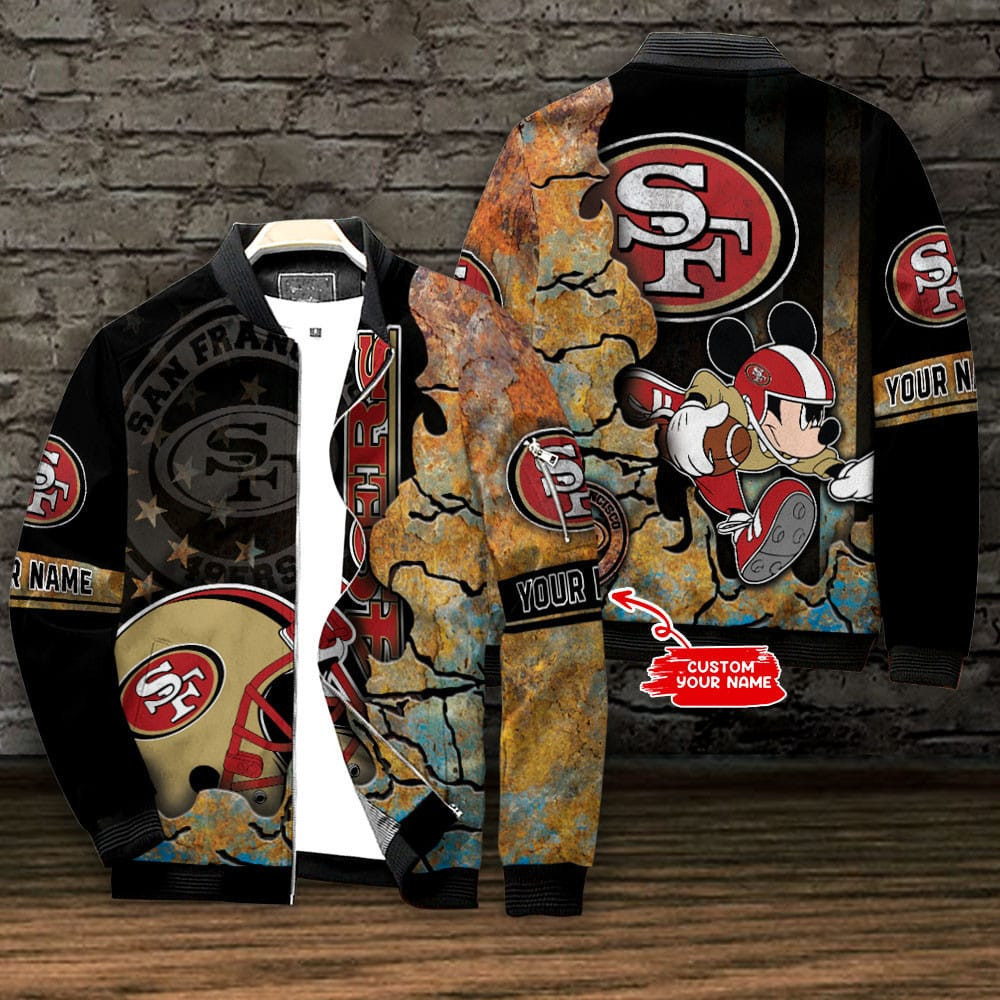 San Francisco 49ERS Personalized Bomber Jacket | NFL Team Jacket for Men & Women | Football Fan Gift