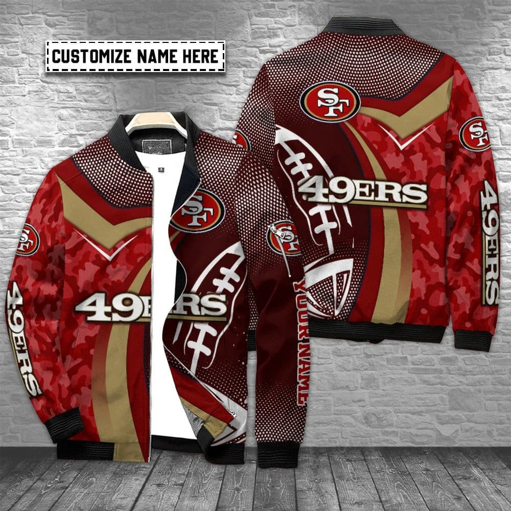 San Francisco 49ERS Personalized Bomber Jacket | NFL Team Jacket for Men & Women | Football Fan Gift