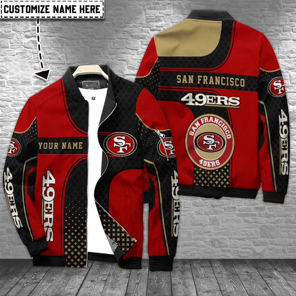San Francisco 49ERS Personalized Bomber Jacket | NFL Team Jacket for Men & Women | Football Fan Gift