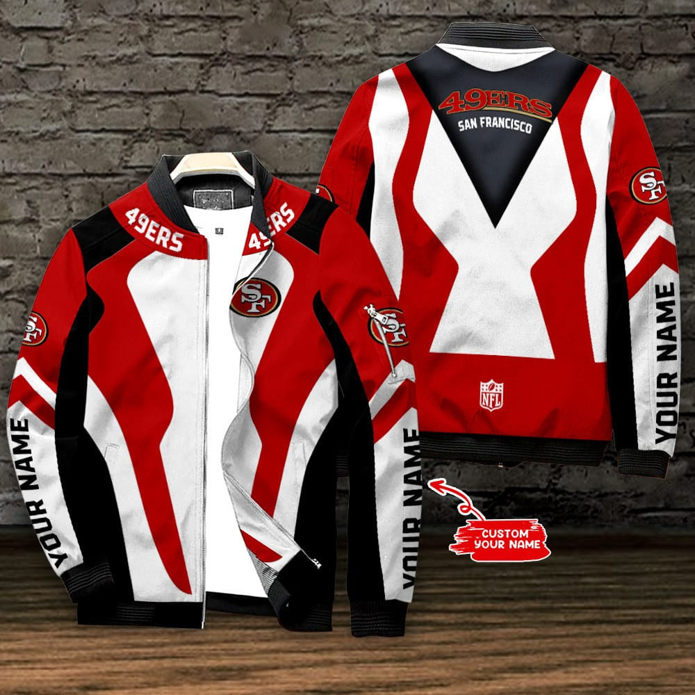 San Francisco 49ERS Personalized Bomber Jacket | NFL Team Jacket for Men & Women | Football Fan Gift