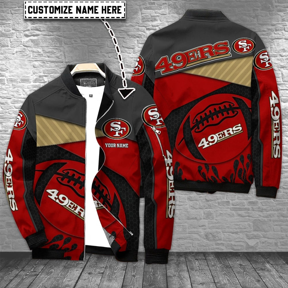 San Francisco 49ERS Personalized Bomber Jacket | NFL Team Jacket for Men & Women | Football Fan Gift