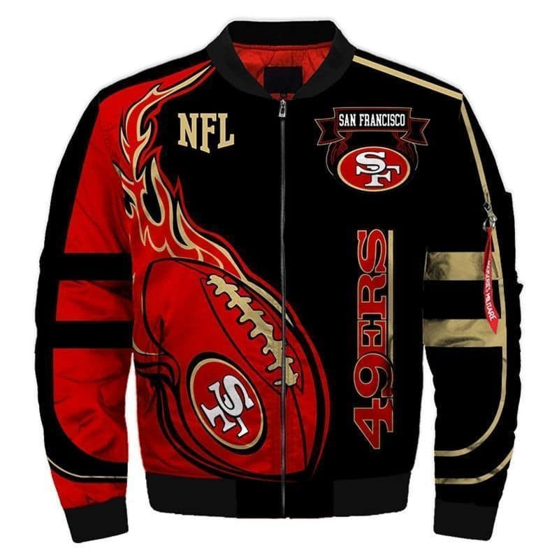 San Francisco 49ERS Personalized Bomber Jacket | NFL Team Jacket for Men & Women | Football Fan Gift