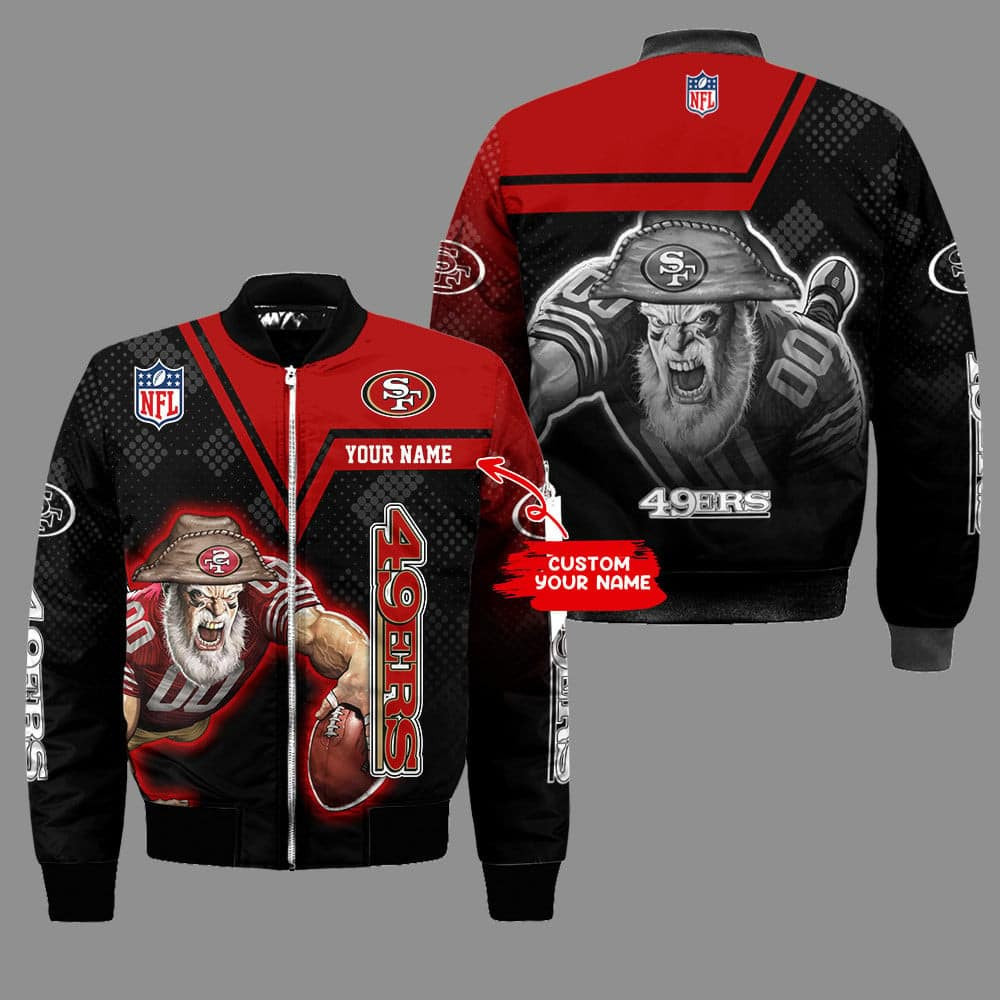 San Francisco 49ERS Personalized Thick Bomber Jacket | NFL Team Jacket for Men & Women | Football Fan Gift