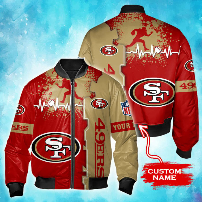 San Francisco 49ERS Personalized Thick Bomber Jacket | NFL Team Jacket for Men & Women | Football Fan Gift