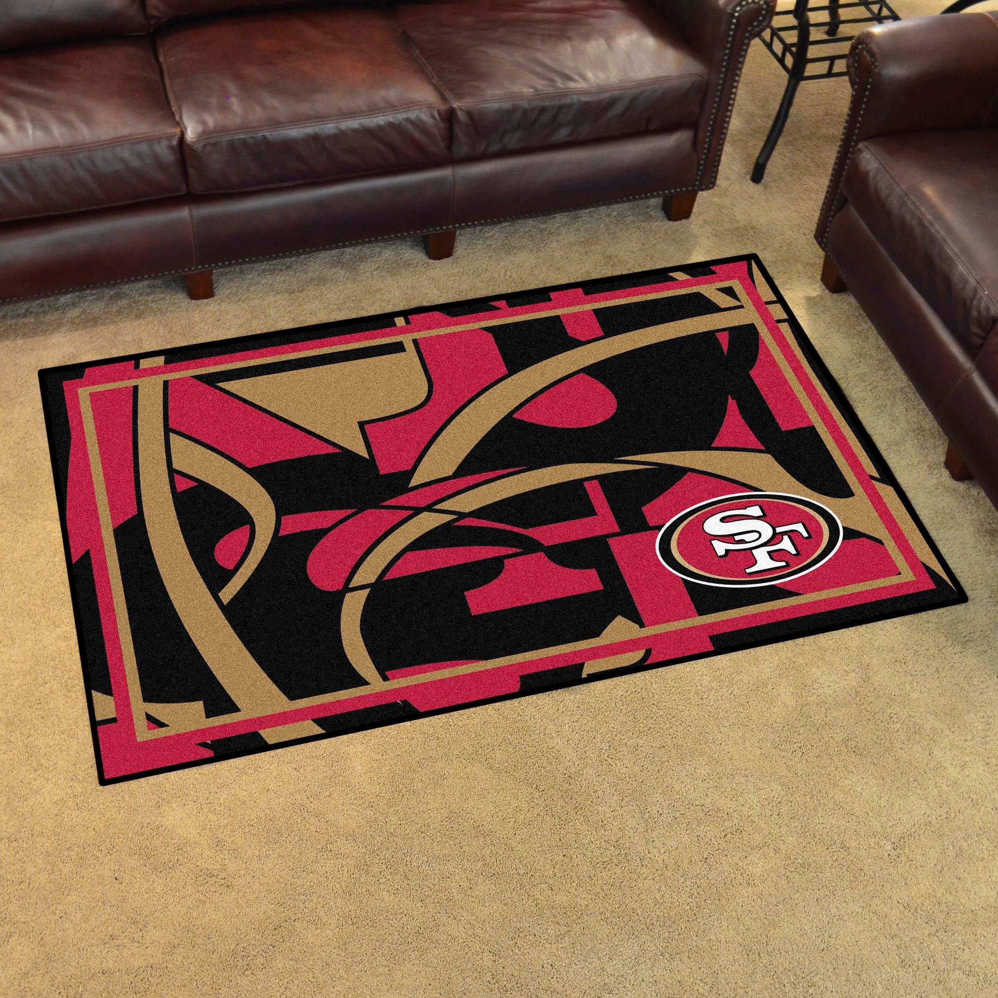 San Francisco 49ers Plush Rectangle Area Rug – Full Print Carpet For Living Room & Bedroom Home Decor