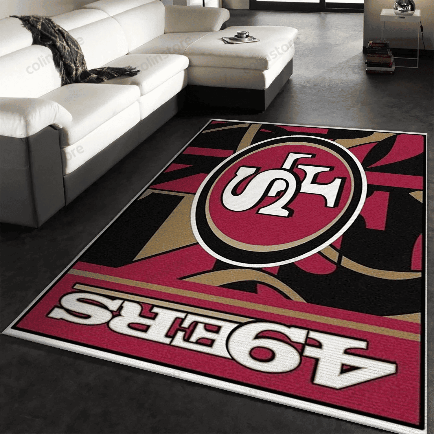 San Francisco 49ers Rectangle Area Rug – Full Print Carpet For Living Room & Bedroom Home Decor