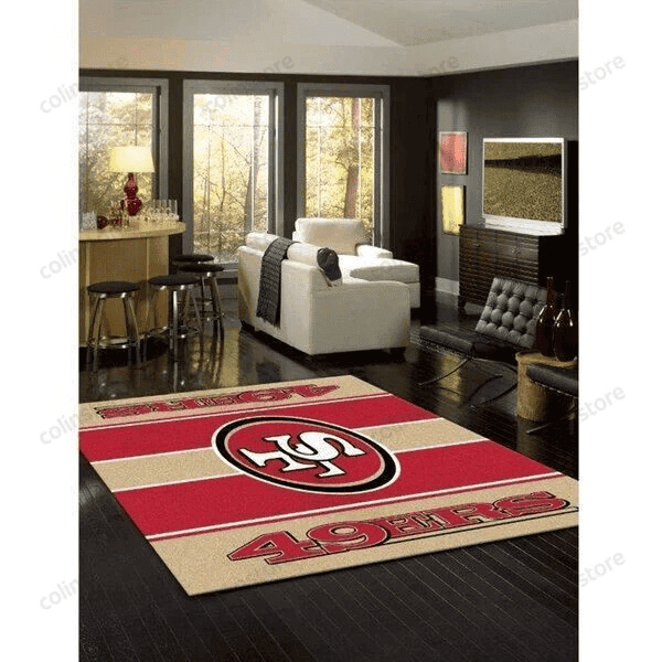 San Francisco 49ers Rectangle Area Rug – Full Print Carpet For Living Room & Bedroom Home Decor