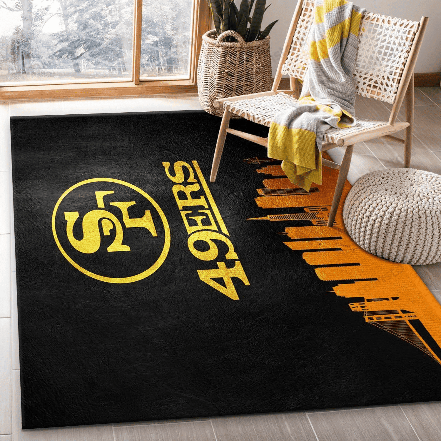 San Francisco 49ers Rectangle Area Rug – Full Print Carpet For Living Room & Bedroom Home Decor