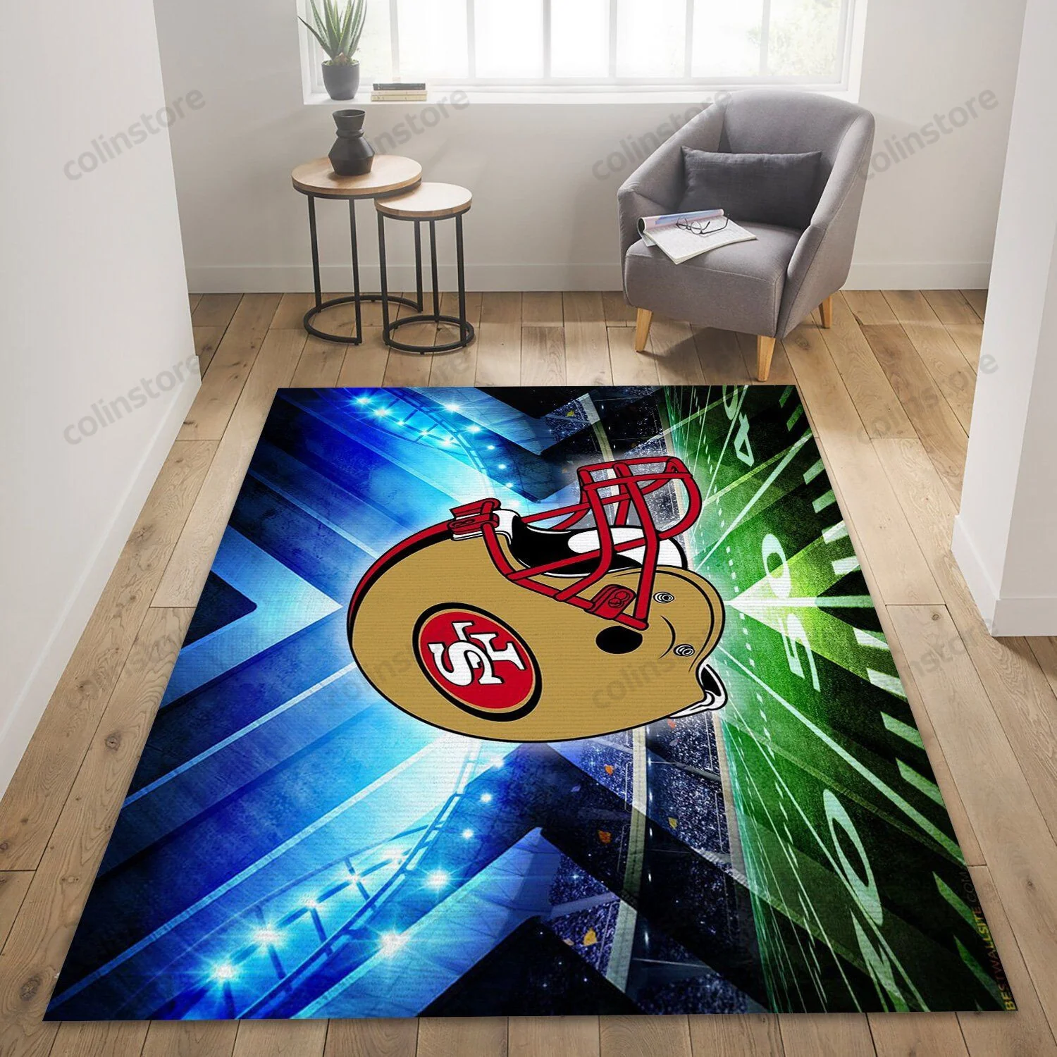 San Francisco 49ers Rectangle Area Rug – Full Print Carpet For Living Room & Bedroom Home Decor