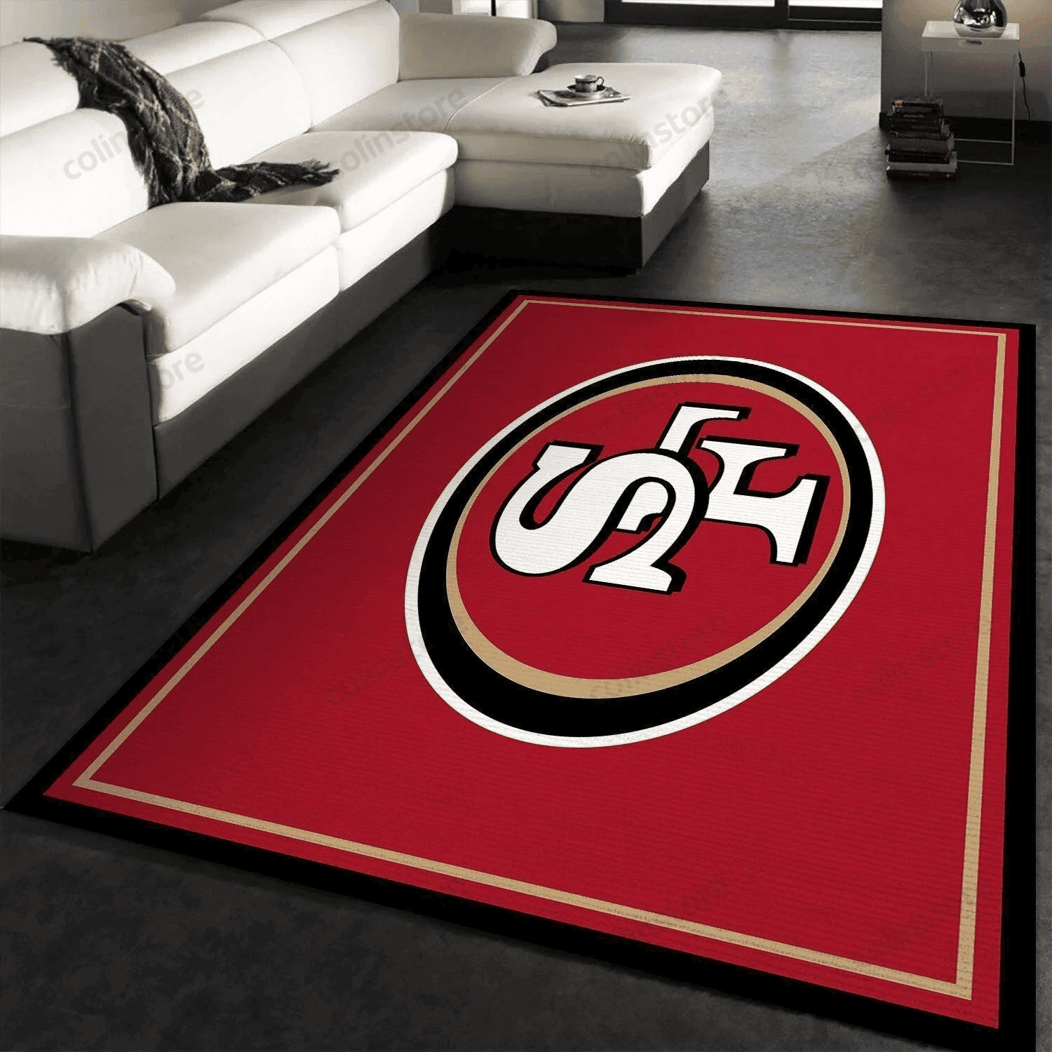 San Francisco 49ers Rectangle Area Rug – Full Print Carpet For Living Room & Bedroom Home Decor