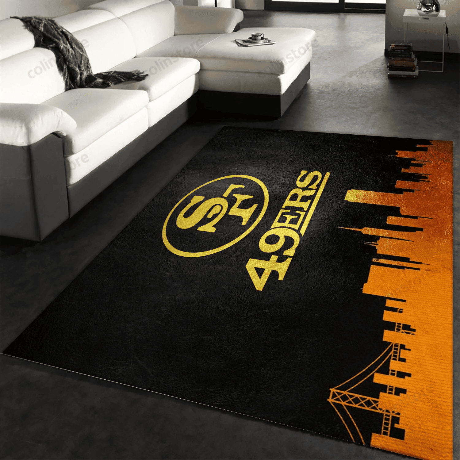San Francisco 49ers Rectangle Area Rug – Full Print Carpet For Living Room & Bedroom Home Decor