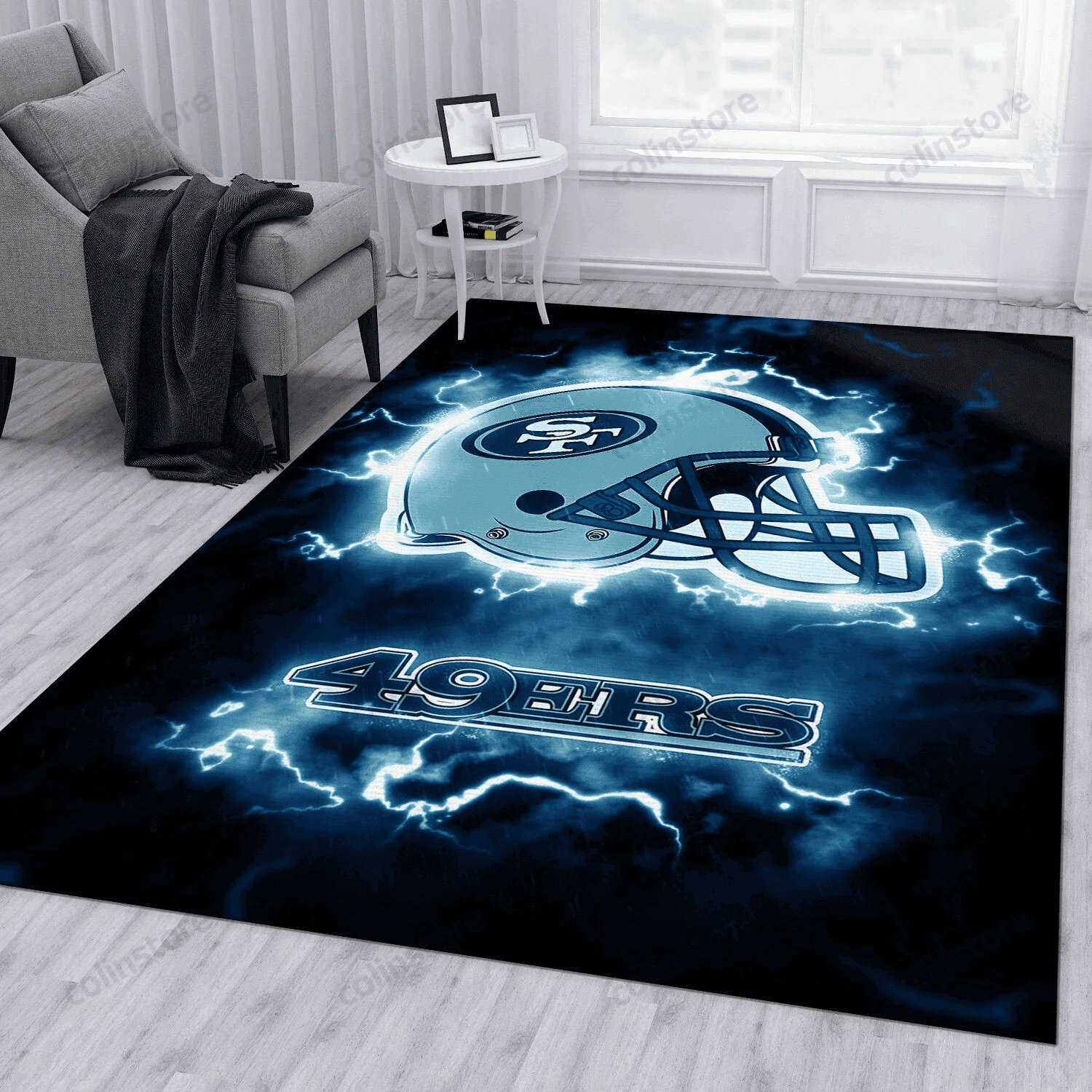 San Francisco 49ers Rectangle Area Rug – Full Print Carpet For Living Room & Bedroom Home Decor