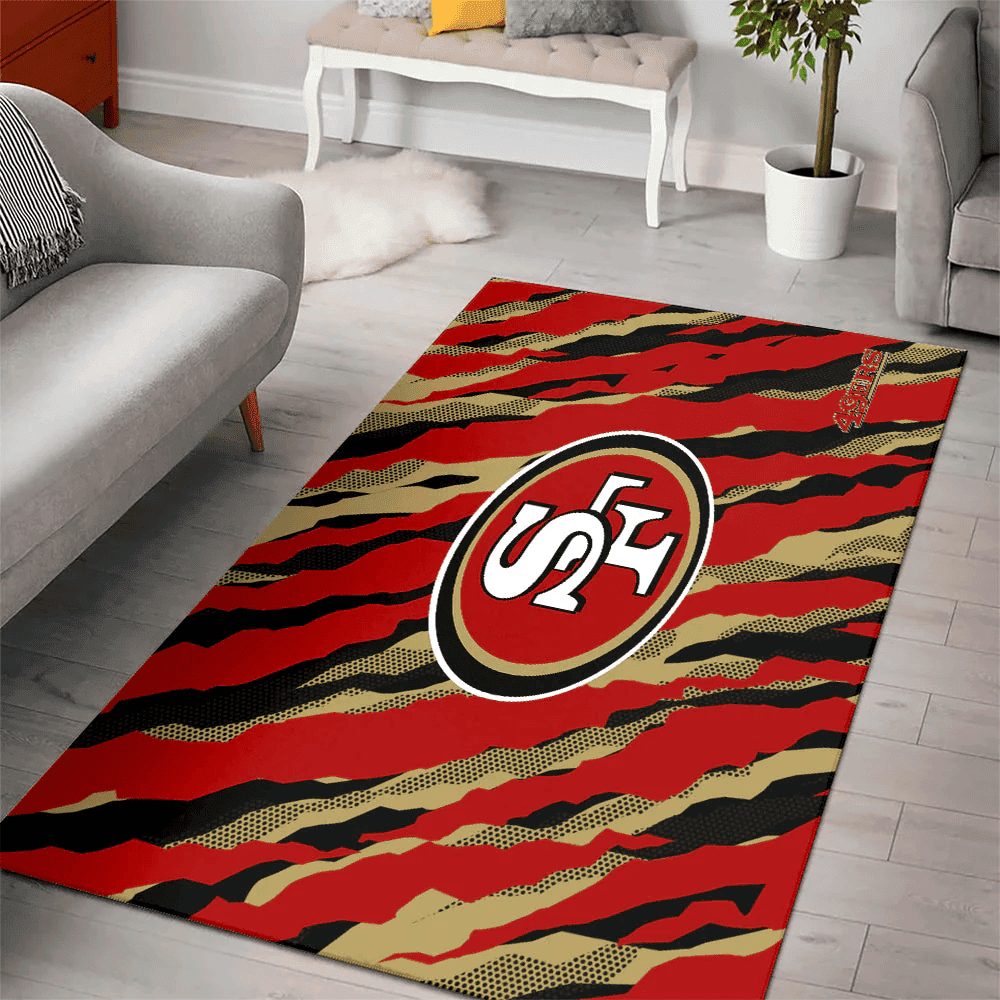 San Francisco 49ers Rectangle Area Rug – Full Print Carpet For Living Room & Bedroom Home Decor