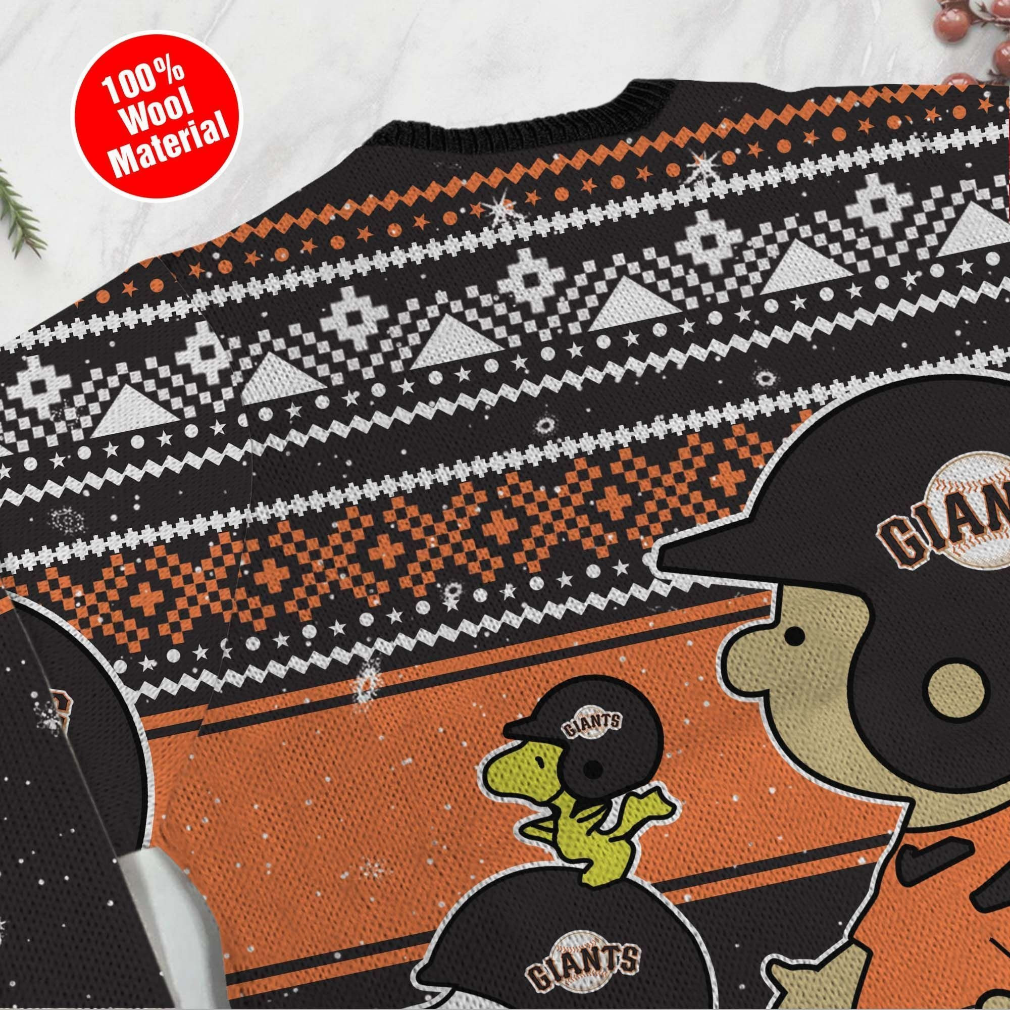 San Francisco Giants Charlie Brown Snoopy Wear Football Jersey Ugly Christmas Sweater Perfect Holiday Gift - Image 5