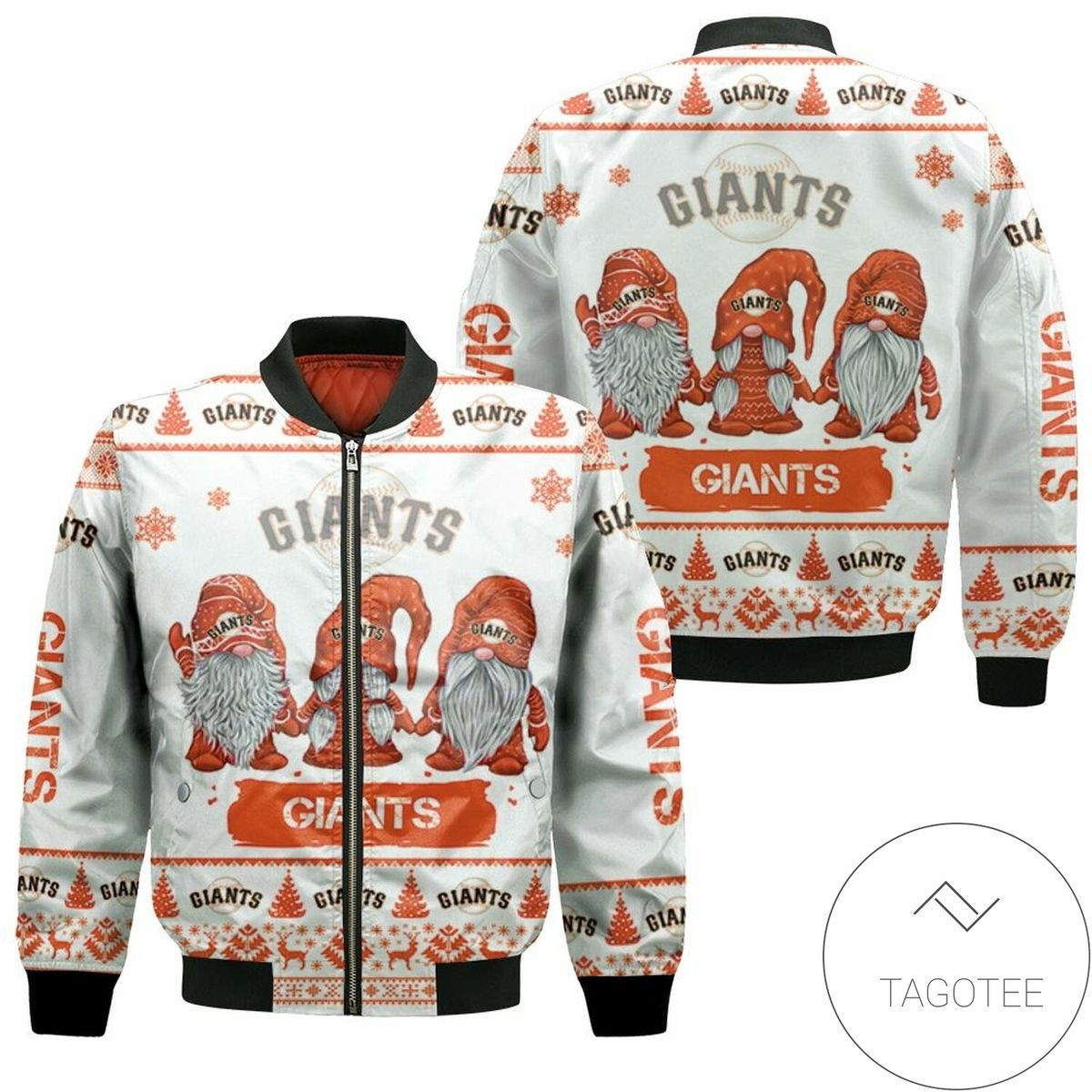 San Francisco Giants Christmas Gnomes Bomber Jacket | MLB Team Jacket for Men & Women | Baseball Fan Gift