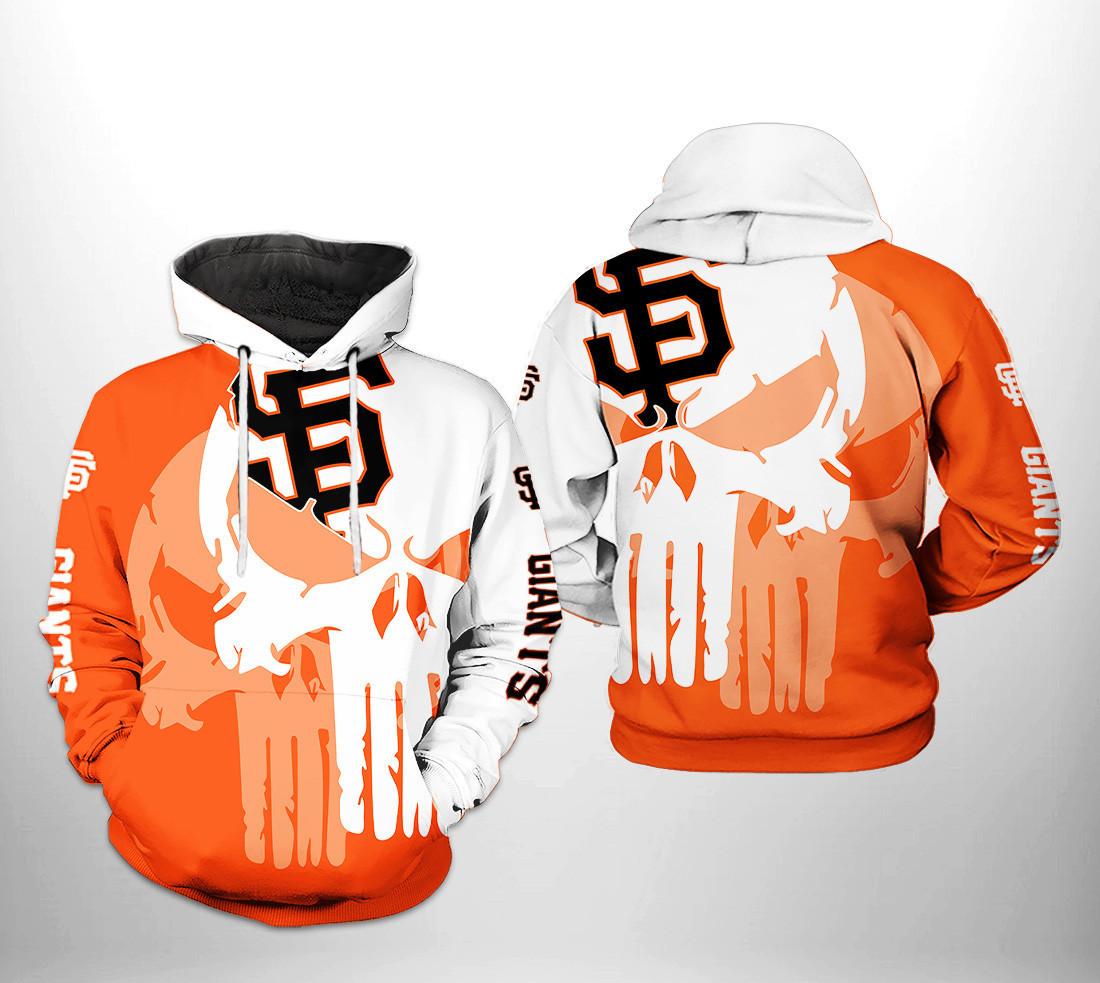 San Francisco Giants MLB Team Skull 3D All Over Print Hoodie & Zip Hoodie
