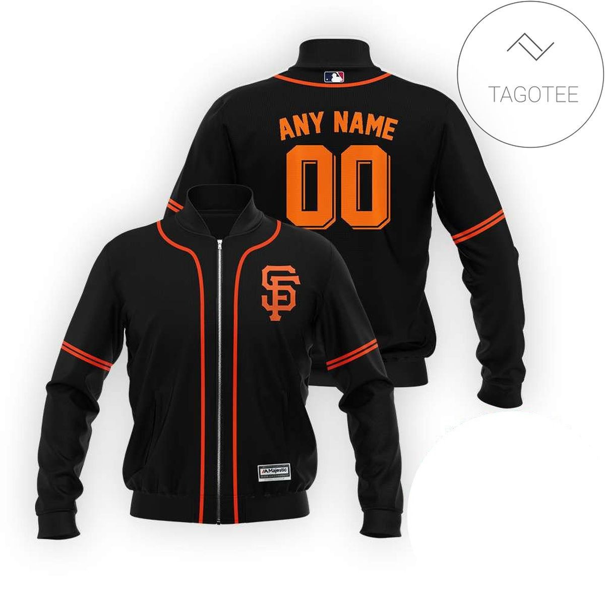 San Francisco Giants Personalized Name Number Black Bomber Jacket | MLB Team Jacket for Men & Women | Baseball Fan Gift