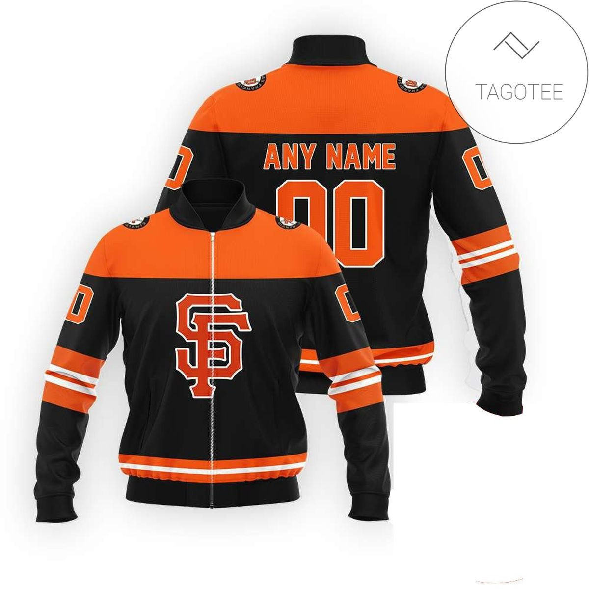 San Francisco Giants Personalized Name Number Black Orange Bomber Jacket | MLB Team Jacket for Men & Women | Baseball Fan Gift