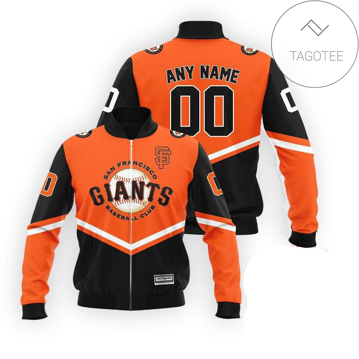 San Francisco Giants Personalized Name Number Orange Bomber Jacket | MLB Team Jacket for Men & Women | Baseball Fan Gift