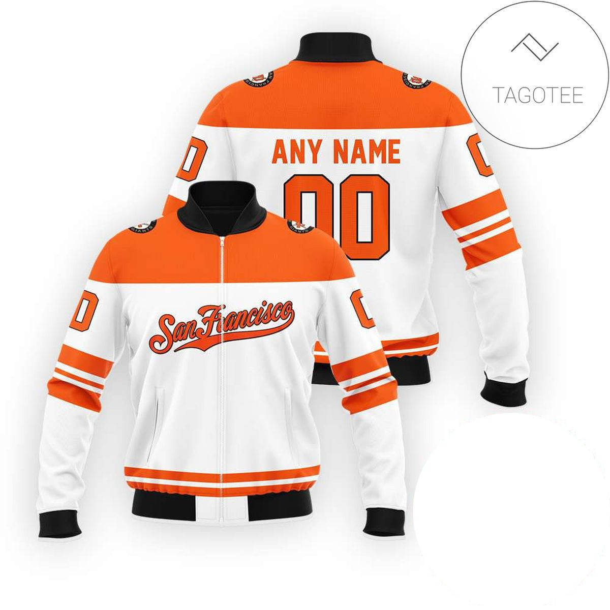 San Francisco Giants Personalized Name Number White Bomber Jacket | MLB Team Jacket for Men & Women | Baseball Fan Gift