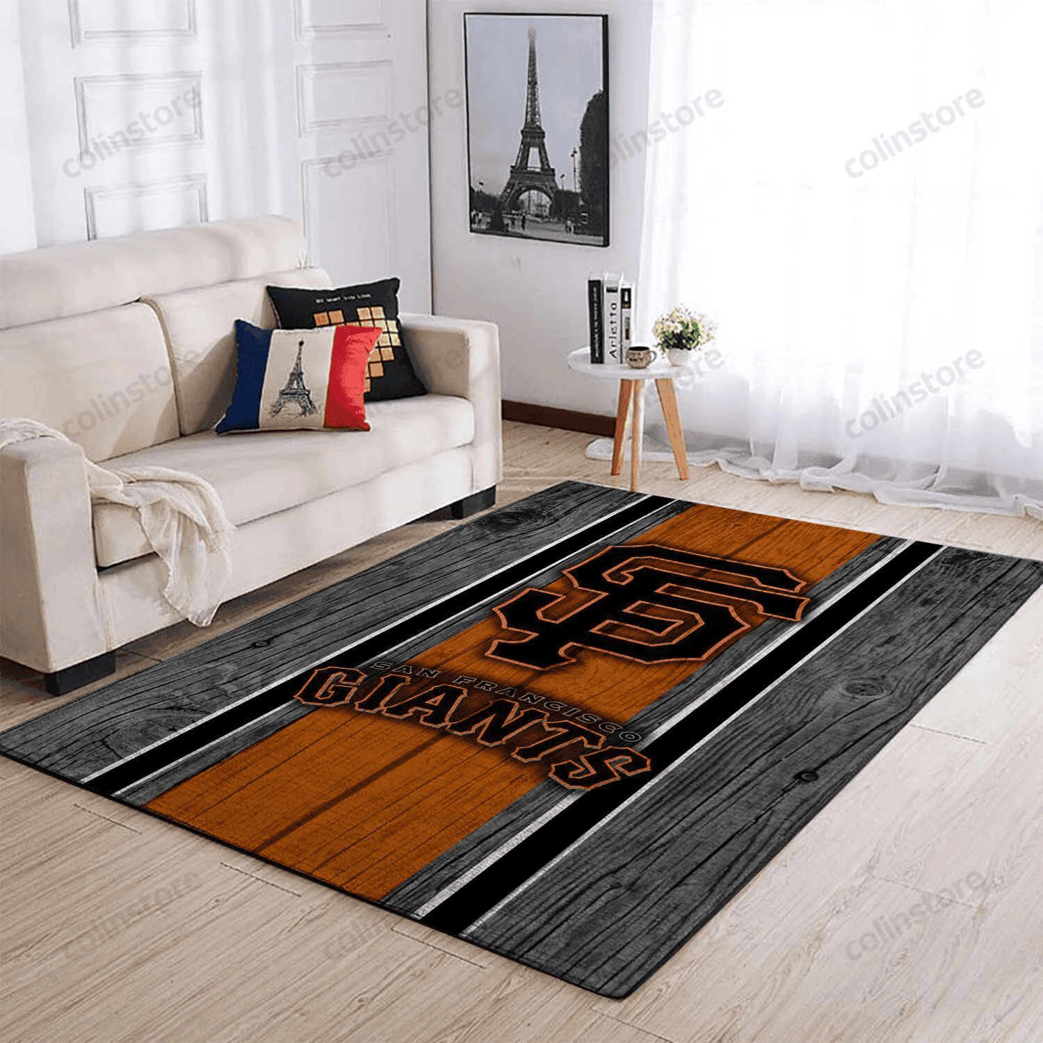 San Francisco Giants Team Logo Rectangle Area Rug – Full Print Carpet For Living Room & Bedroom Home Decor