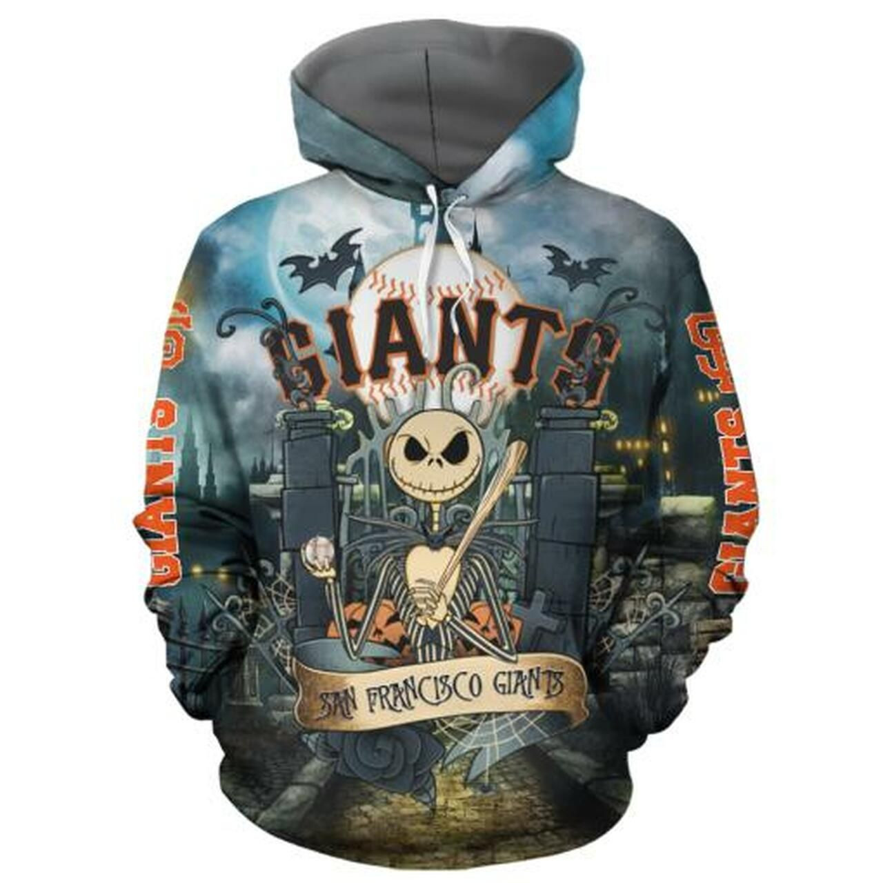 San Francisco Giants With Jack Skellington 3D All Over Print Hoodie & Zip Hoodie